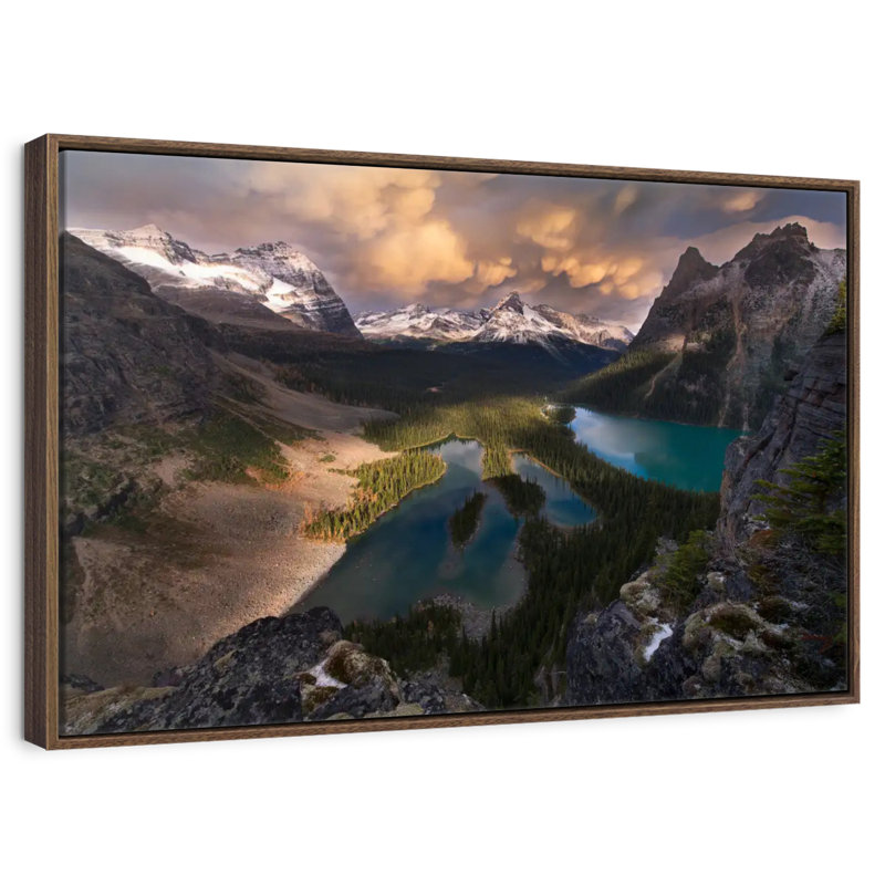 Vast Rocky Mountains, Cadre flottant noyer, 40 po x 27 po