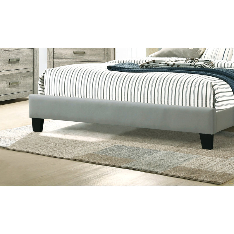 1pièce lit grand lit capitonné en polyfibre tête de lit plateforme lit meubles de chambre à coucher, Grand lit
