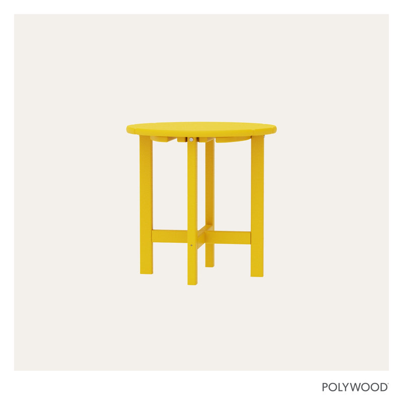 POLYWOOD Round 18" Side Table, Yellow