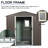 8Ft X 4Ft Outdoor Metal Shed - Gray With Galvanized Iron Frames & Easy Assembly Kit Anchors Punched Vents, Foundation Gloves-125090379