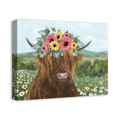 «Hairy Cow Flowers», impression sur toile tendue