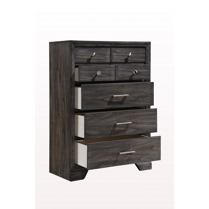 Commode en bois gris foncé 1Pc