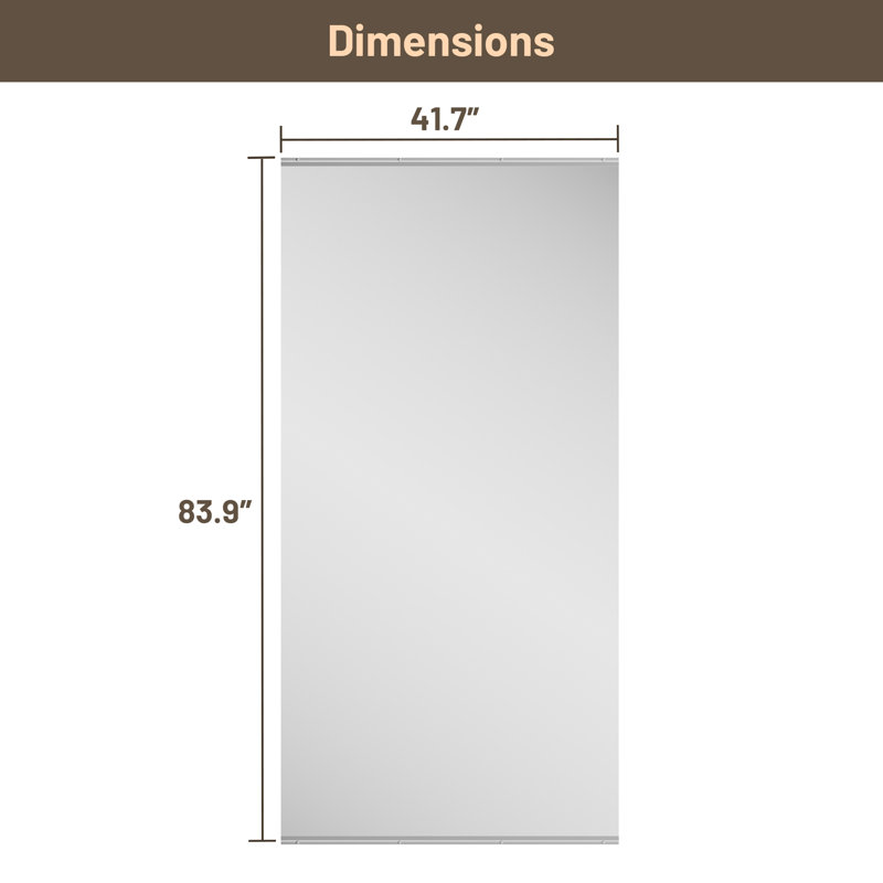 Ensemble de miroirs muraux rectangulaires pleine grandeur, 1, 84 po x 42 po