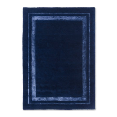 Hand Tufted Wool Area Rug in Blue