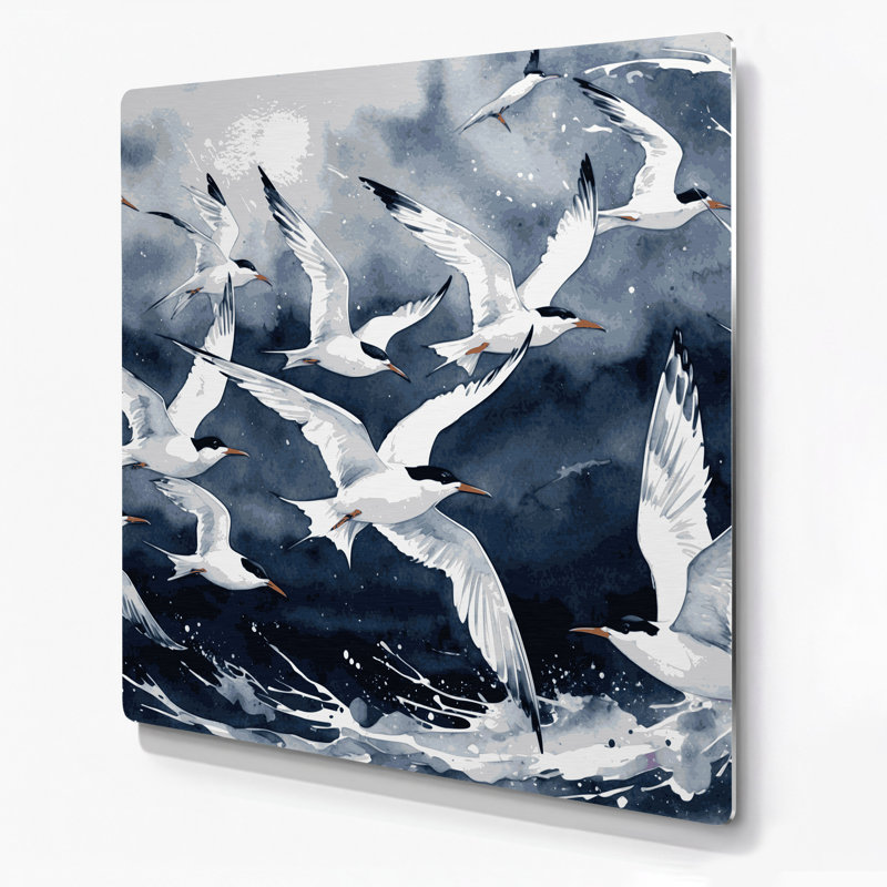 Art mural en métal oiseaux, H 12 po x l 12 po