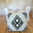 Double Diamond Black and White Pattern Pouf