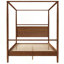 Structure de lit à baldaquin en bois massif avec tête de lit en bois et support à lattes, aucun sommier requis-327044308