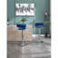 2 tabourets de bar en velours bleu - base en métal avec placage pour une apparence attrayante en velours réglable en hauteur, repose-pieds ergonomique-133082070