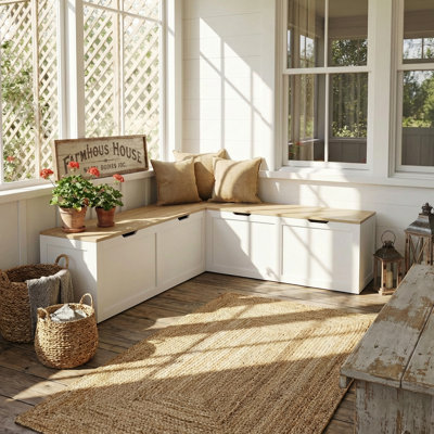 Corner Shoe Storage Bench