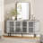 Mid-Century Modern Wooden Sideboard with Slatted Design, Perfect for Living Room, Bedroom, and Hallway-561623106
