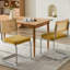 Chaise d'appoint rembourrée Crumley avec dossier en rotin et structure en acier-321937466-335430077