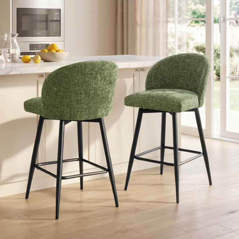 Tabouret de bar et de comptoir pivotant, Vert, Extra Tall (27.2" Seat Height)