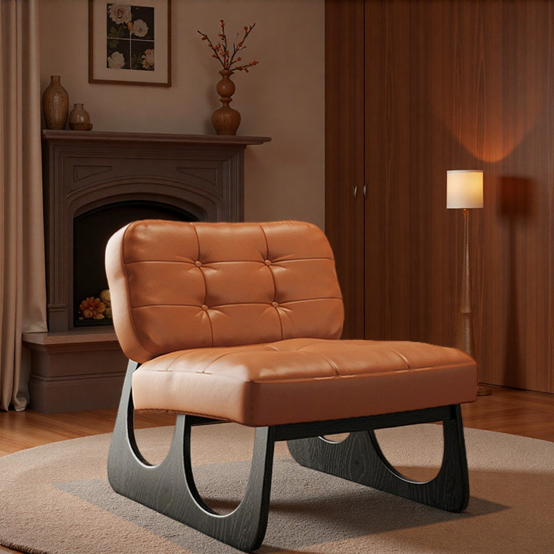 Chaise de loisir simple rétro Mid-Century., Orange