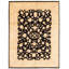 Tapis noir Peshawar Oushak 8 pi 10 po x 11 pi 9 po