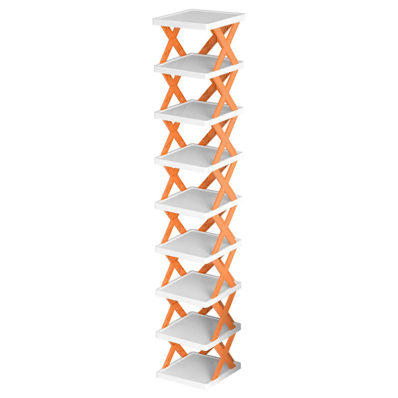 Range-chaussures 9 paires, Orange / blanc