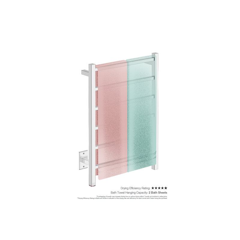 Cubic 4 Wall Mounted Towel Rack, Polished Stainless Steel