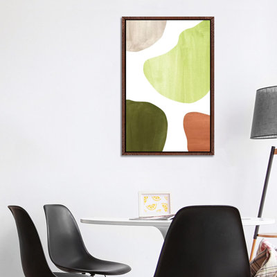 Olive Green Shapes by Whales Way - Painting on Canvas