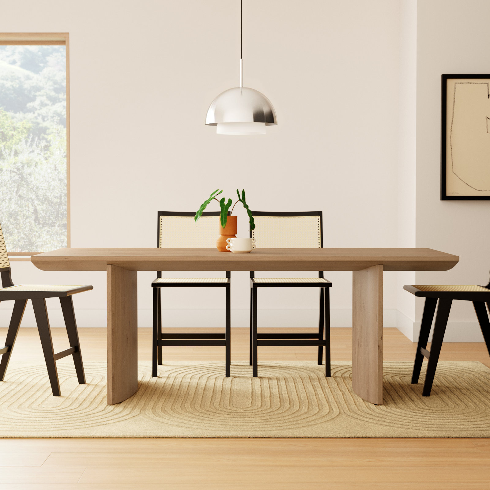 Statler 84" Oak Dining Table, 40" W x 84" L