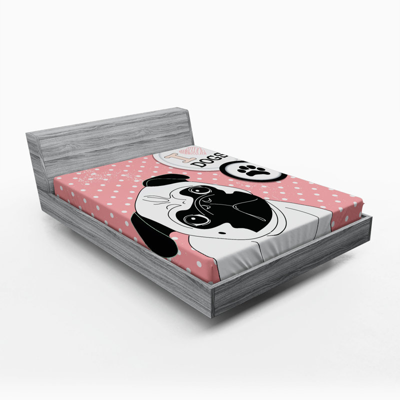 Microfiber Polka Dots Fitted Sheet, Queen Fitted Sheet