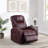 Macklin Wine Upholstered Power Lift Massage Recliner-516403000
