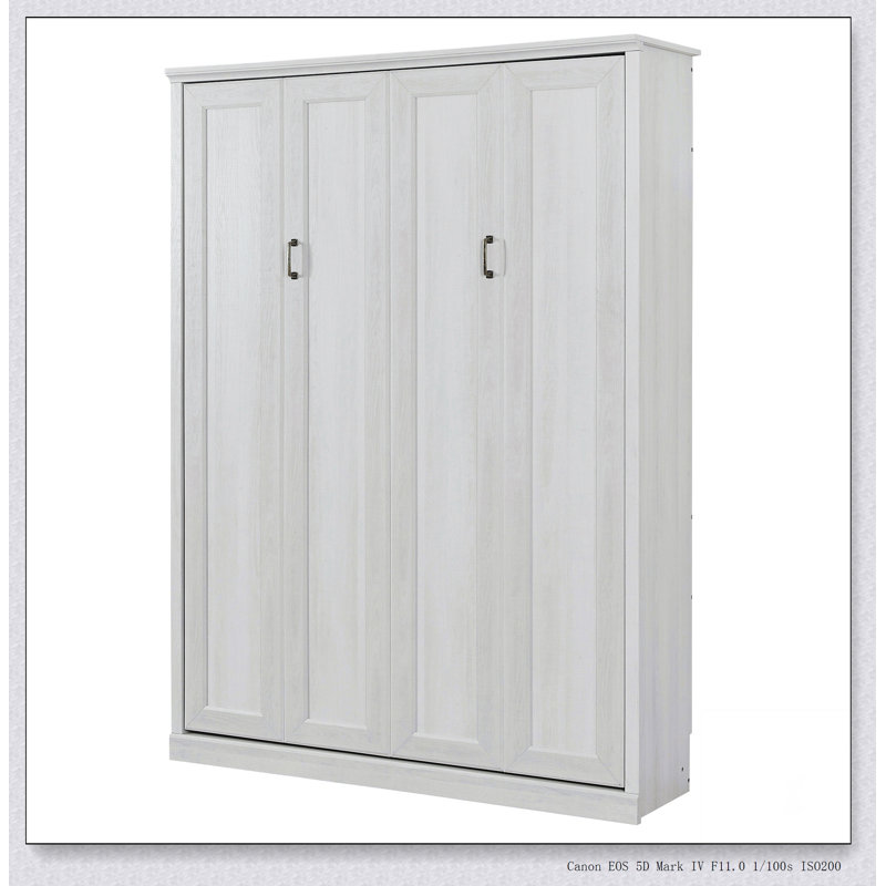 Demi-lit escamotable à ouverture et fermeture automatique, Blanc rustique, Grand