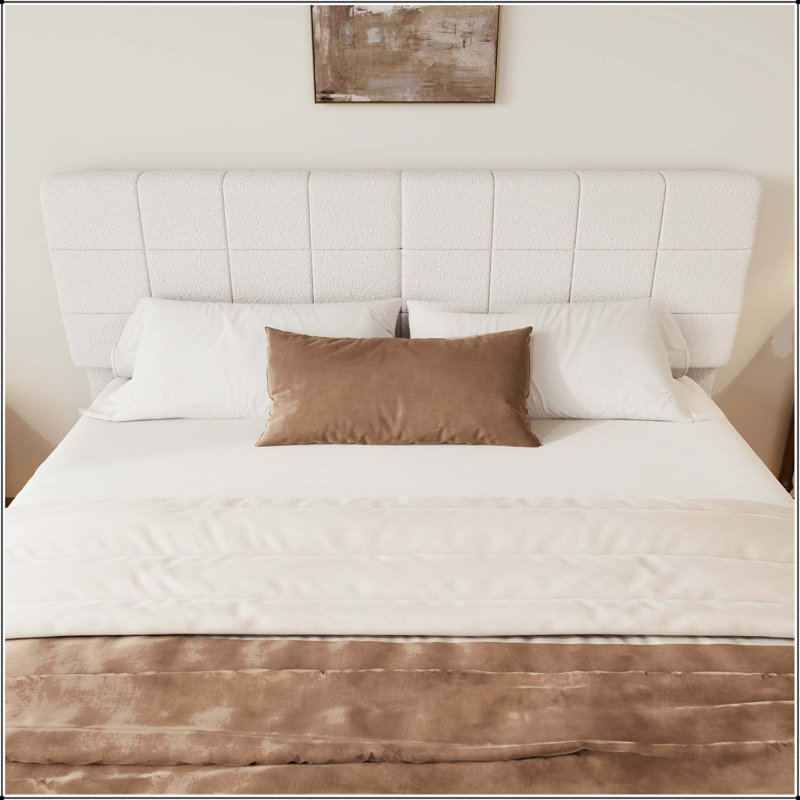 Lit flottant avec lumière White Boucle, Très grand lit