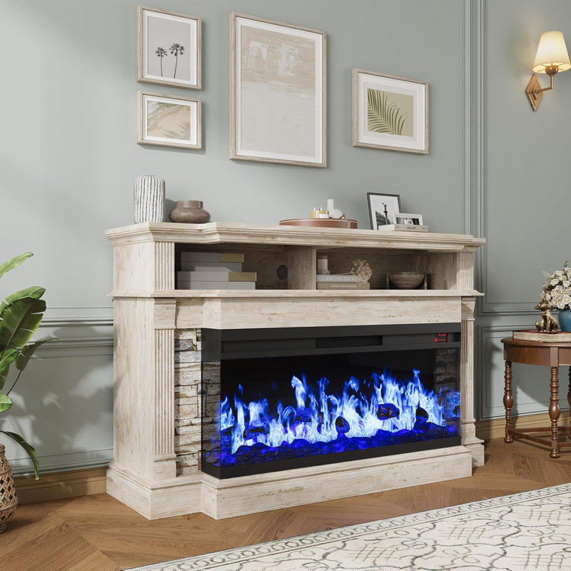 Meuble télé 52 po Farmhouse, Gris brossé antique