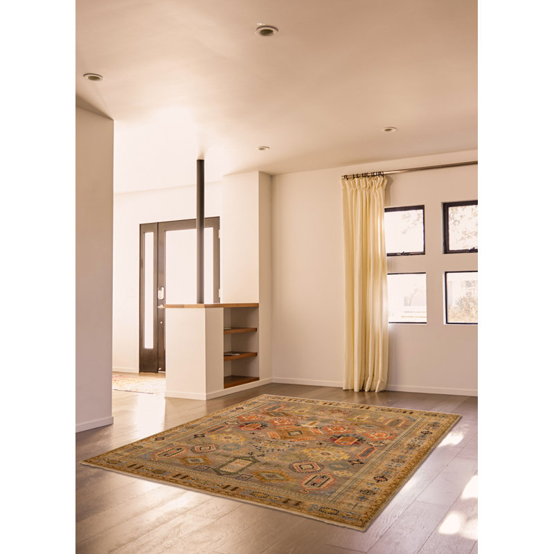 Tapis taupe Jules Serapi 8 pi 1 po x 9 pi 10 po