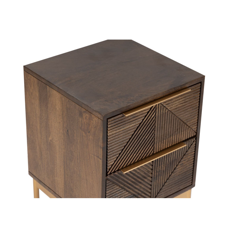 Garvyn 38cm W Solid Wood Bedside Table