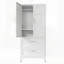 Grande armoire-penderie en métal avec 2 tiroirs, une tringle et une tablette pour un rangement polyvalent dans les chambres à coucher, les bureaux et plus encore.