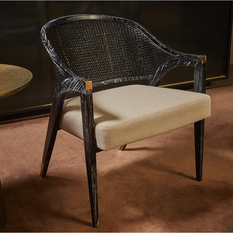Edward Linen Armchair, Black