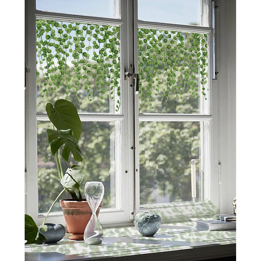 Plants & Flowers String of Pearls Static Cling Window Decal Winston Porter
