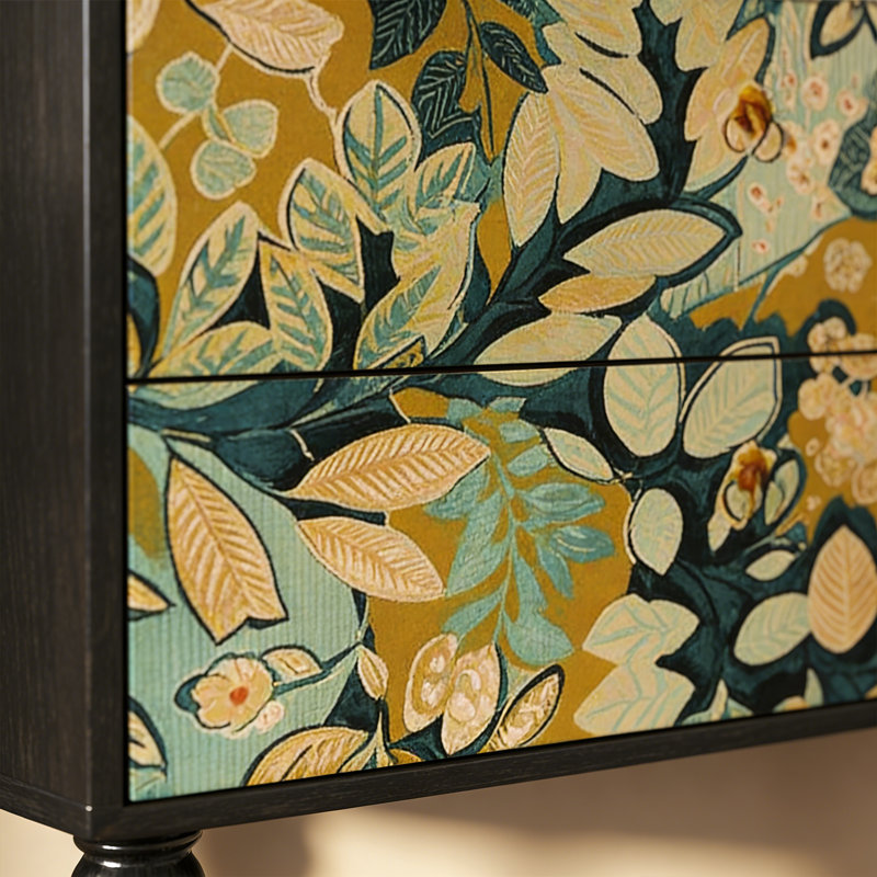 Armoire d'entrée en bois massif avec pieds hauts, Noir