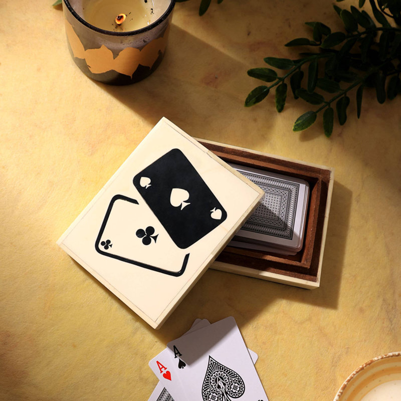 Expobazaar Club Spade Bone & Resin Card Box