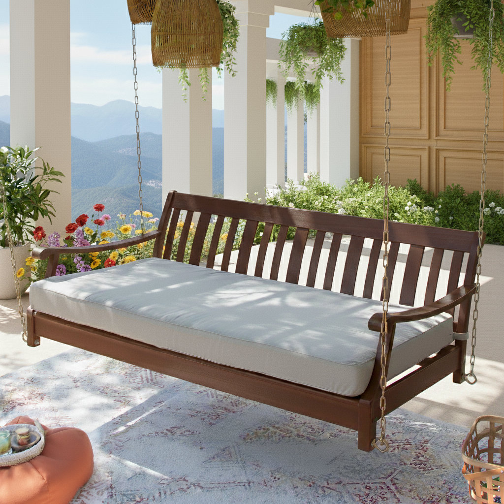 Wrenn Mahogany Wood Porch Swing Bed Birch Lane™