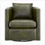 Fauteuil d'appoint pivotant en simili cuir vert Sutton, siège confortable pour adultes dans la chambre à coucher-1098263927