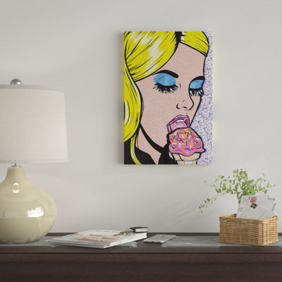 « blonde ice crème fille », impression sur toile