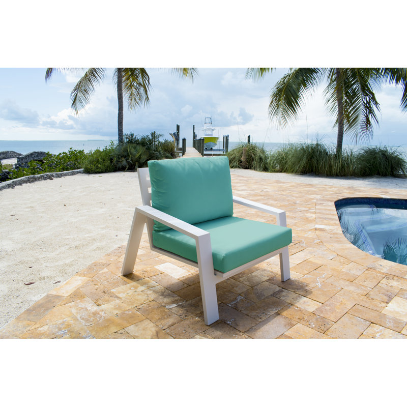 Mykonos Powder Coated Aluminum Outdoor Lounge Chair, Cast Silver Sunbrella® Plainweave