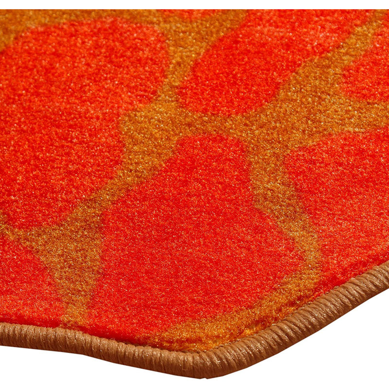 Ensemble de tapis touffetés en nylon orange foncé Bellamay, Rectangle 1 pi 5 po x 2 pi 2 po