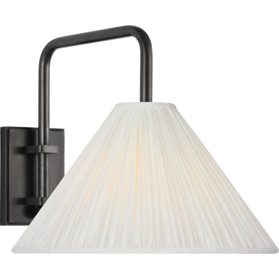 Waylon 8" Articulating Sconce with Silk Pleated Shade