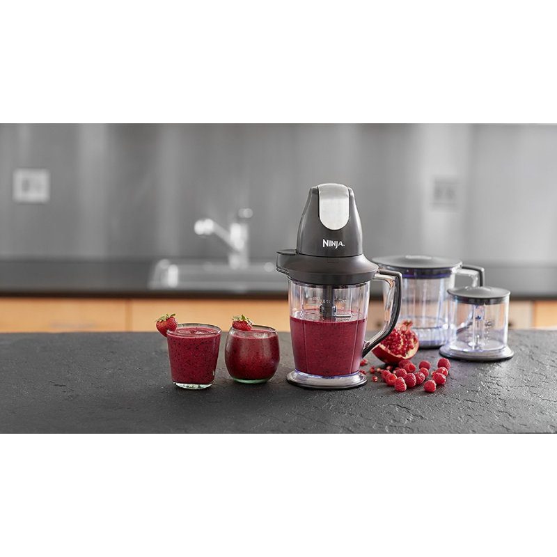 Ninja Blender/Food Processor with 450-Watt Base, 48oz Pitcher, 16oz Chopper Bowl, and 40oz Processor Bowl for Shakes, Smoothies, and Meal Prep,Black
