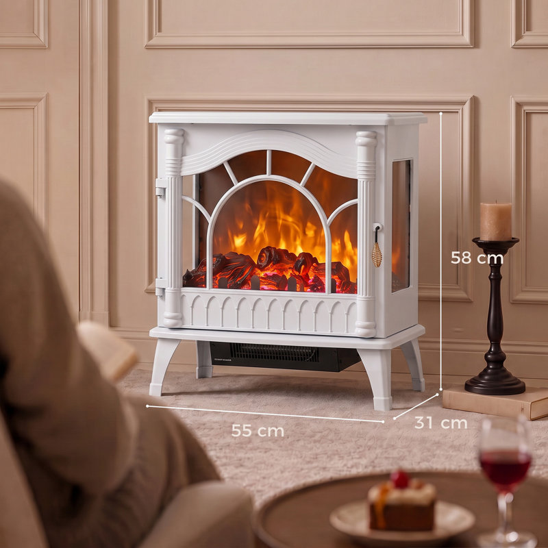 HOMCOM 55 cm W White Electric Stove