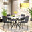 38.5" Round Dining Table Modern Style Kitchen Table With MDF Table Top And X-Shaped Pedestal Metal Legs, Small Circle Dining Room Leisure Table End Table For Home Office Conference, 2 To 4 People-1202602107