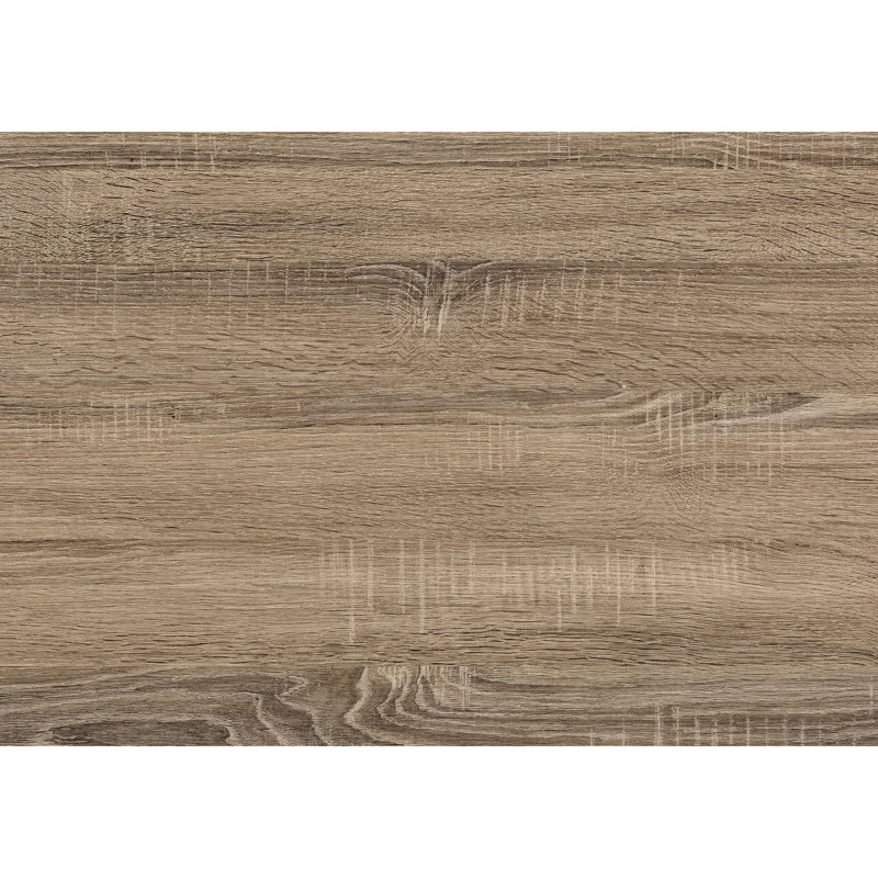 Bureau d'ordinateur à usage professionnel, stratifié brun taupe, pieds en métal robustes avec rangement pour papier, structure des pieds