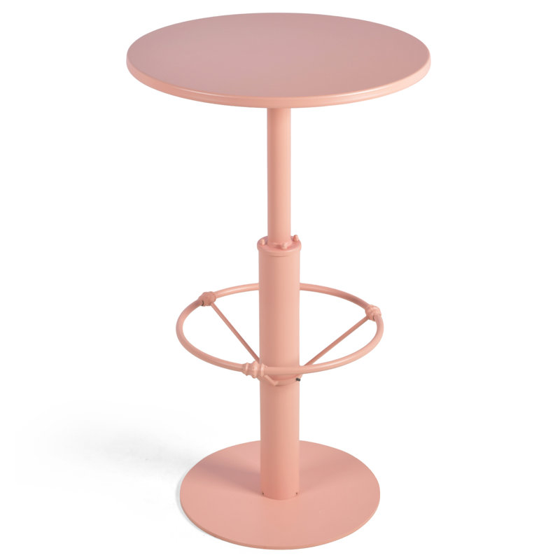 Iftikhar Round Steel Outdoor Table, Pink