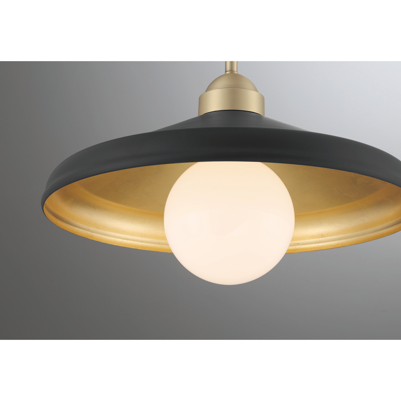 Delilah Single Light Metal Semi Flush Mount, Black