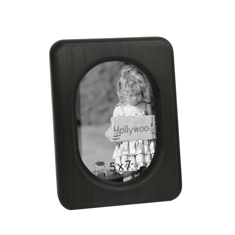 Cadre pour photo en bois 7,5 po, 5 po x 7 po, Noir
