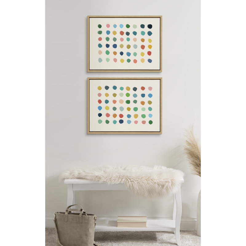 «Meditation 1 and 2» par Kelly Knaga, ensemble d'art mural sur toile encadrée, H 18 po x l 24 po, Naturel
