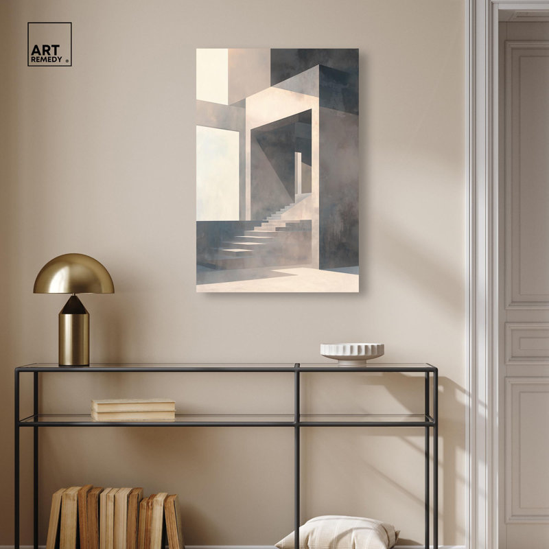 Art géométrique moderne sur toile Stark , H 30 po x l 20 po, Toile tendue