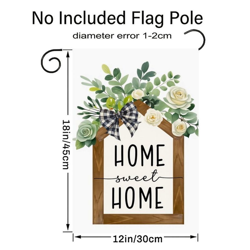 Enseigne de maison de ferme à motif floral, drapeau de jardin double face, 12 x 18 po